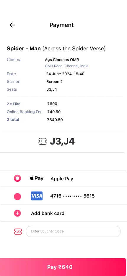 QuickFlix payment screen